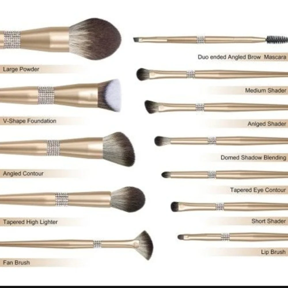 Luxurious Silver Makeup Brush Set..